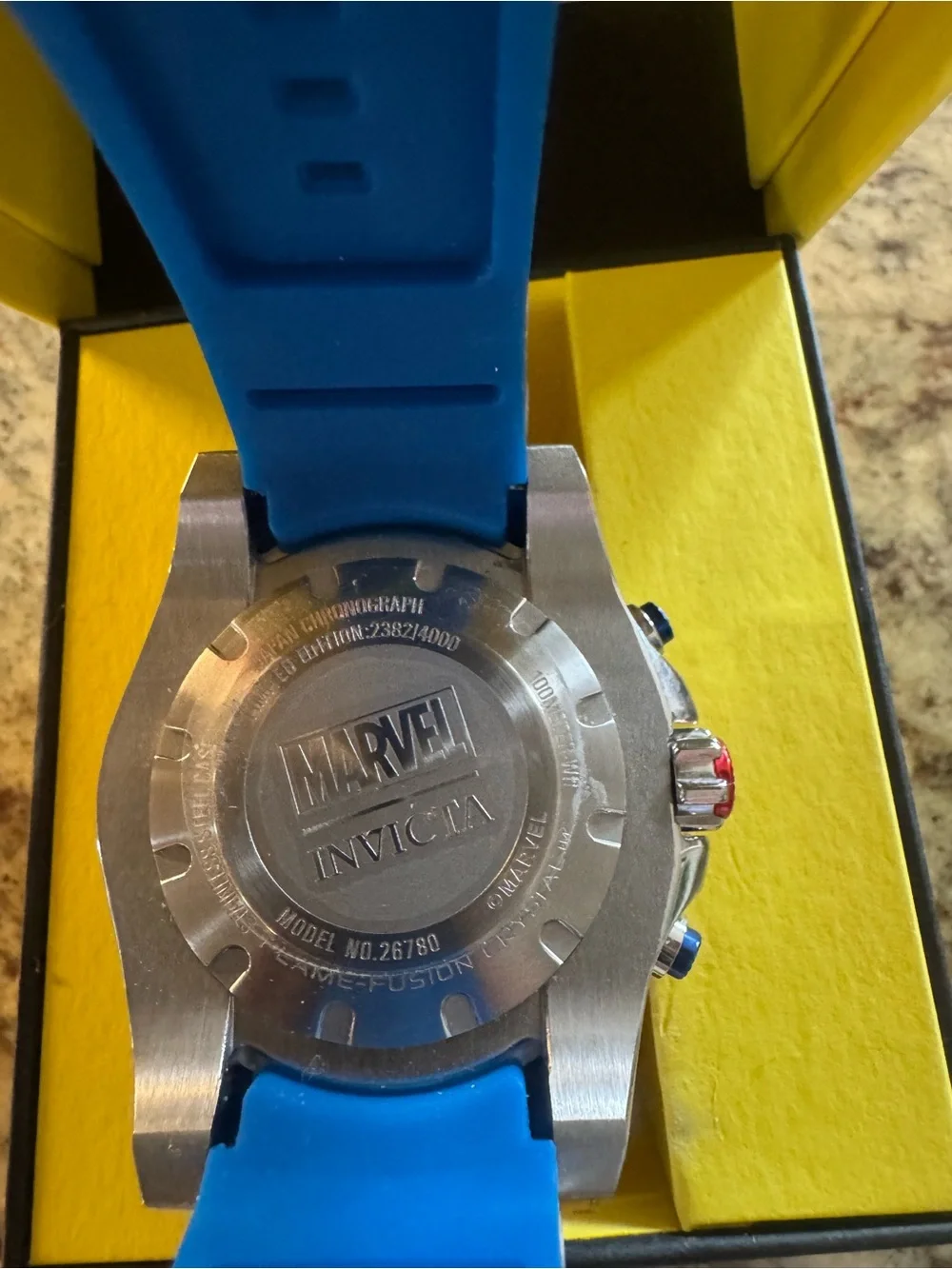 Invicta Blue and Red Men's Sport Watch with Silver Case
